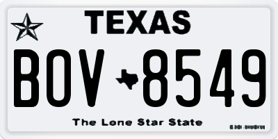 TX license plate BOV8549