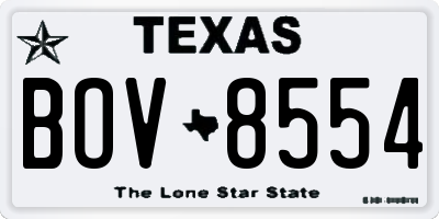 TX license plate BOV8554