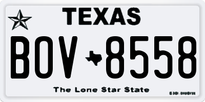 TX license plate BOV8558