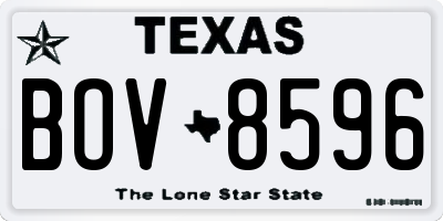 TX license plate BOV8596
