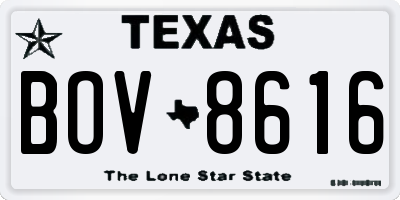 TX license plate BOV8616