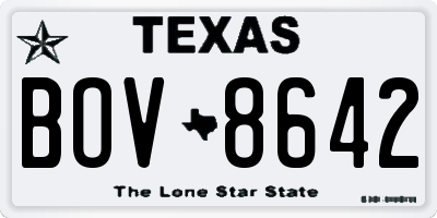 TX license plate BOV8642