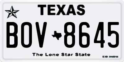 TX license plate BOV8645