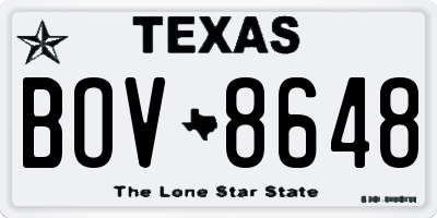 TX license plate BOV8648
