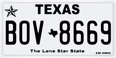 TX license plate BOV8669