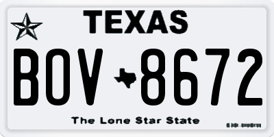 TX license plate BOV8672