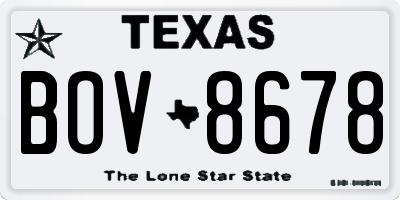 TX license plate BOV8678