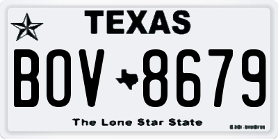TX license plate BOV8679