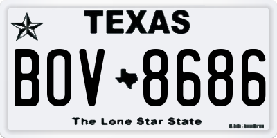 TX license plate BOV8686