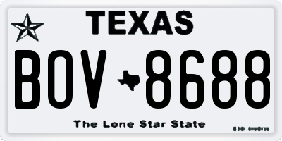TX license plate BOV8688