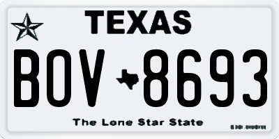 TX license plate BOV8693