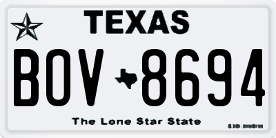 TX license plate BOV8694