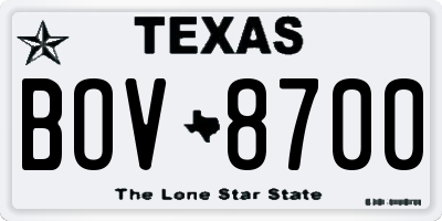 TX license plate BOV8700