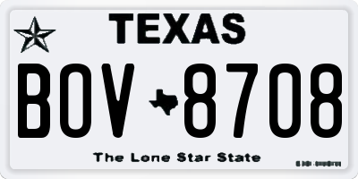 TX license plate BOV8708