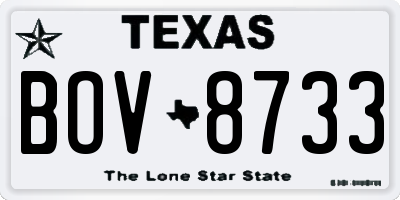 TX license plate BOV8733