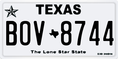 TX license plate BOV8744