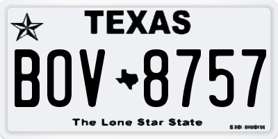 TX license plate BOV8757
