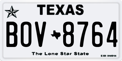 TX license plate BOV8764