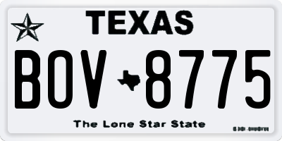 TX license plate BOV8775