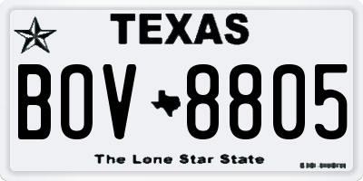 TX license plate BOV8805