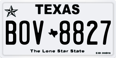 TX license plate BOV8827