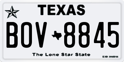 TX license plate BOV8845