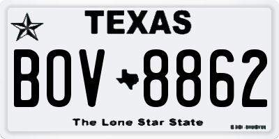 TX license plate BOV8862