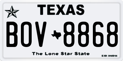 TX license plate BOV8868