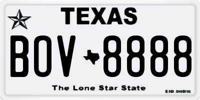 TX license plate BOV8888