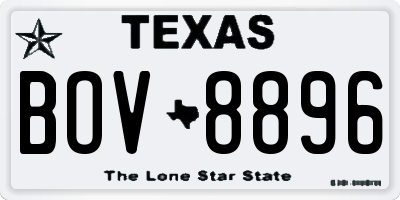 TX license plate BOV8896