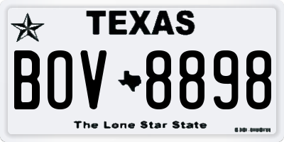 TX license plate BOV8898