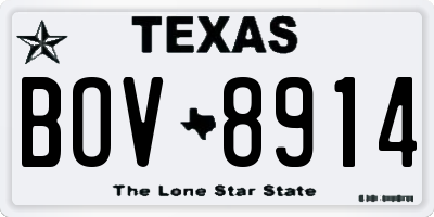 TX license plate BOV8914