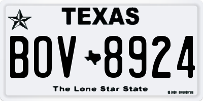 TX license plate BOV8924