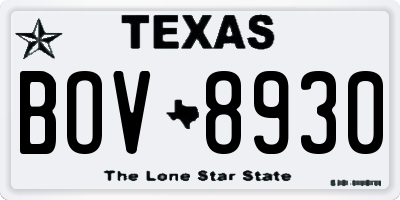 TX license plate BOV8930