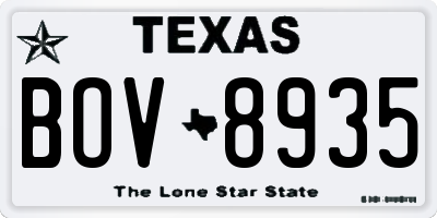 TX license plate BOV8935