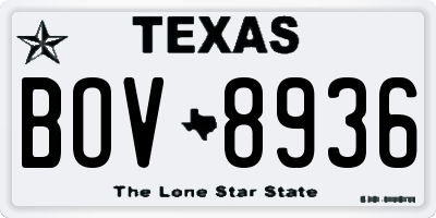 TX license plate BOV8936
