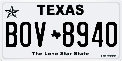 TX license plate BOV8940