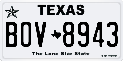 TX license plate BOV8943