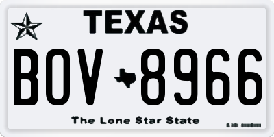 TX license plate BOV8966
