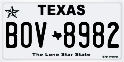 TX license plate BOV8982