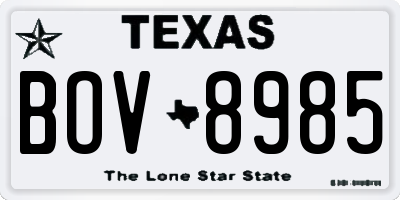 TX license plate BOV8985