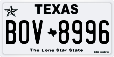 TX license plate BOV8996