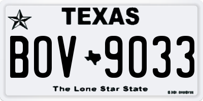 TX license plate BOV9033