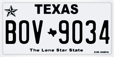 TX license plate BOV9034