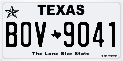 TX license plate BOV9041