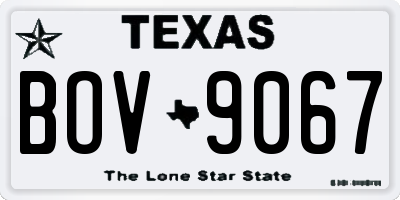 TX license plate BOV9067
