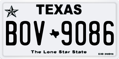 TX license plate BOV9086