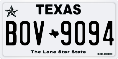 TX license plate BOV9094