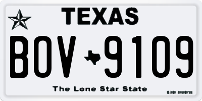 TX license plate BOV9109