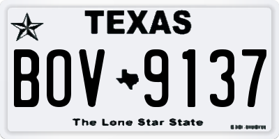 TX license plate BOV9137